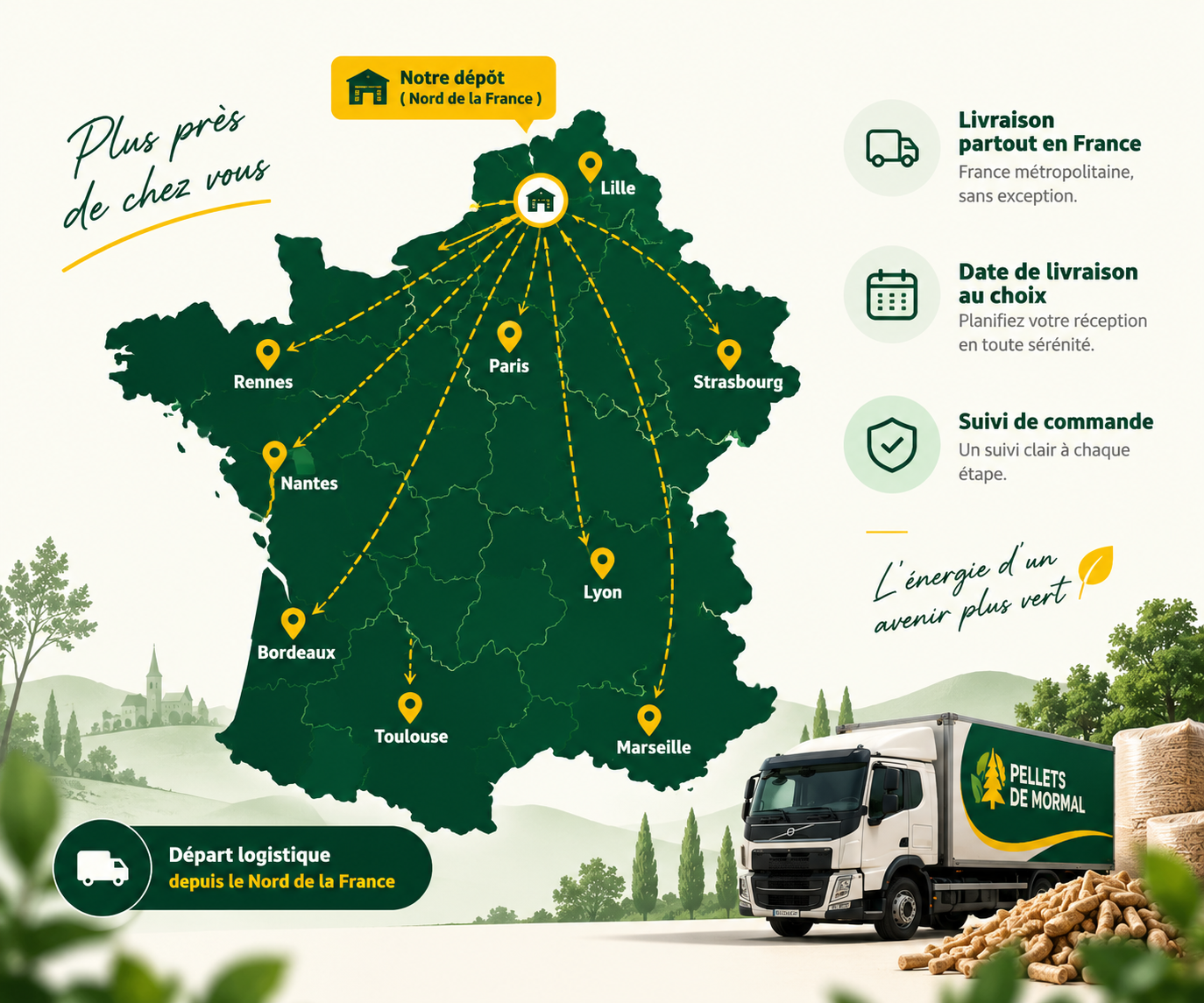 Livraison de granulés partout en France